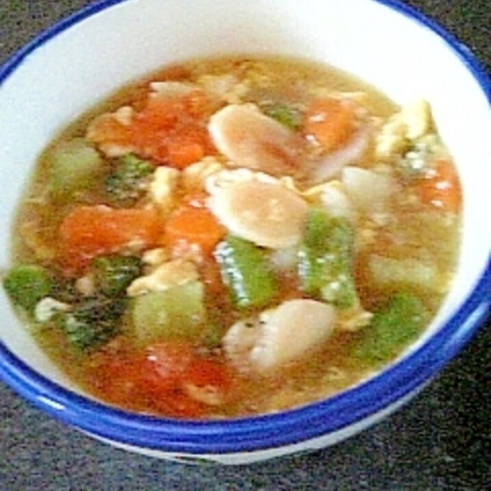 ニンニク&卵の野菜入りスープ